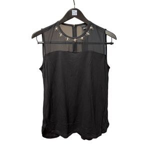 🌟70% OFF🌟Ann Taylor Black Sleeveless Lace Collar Top